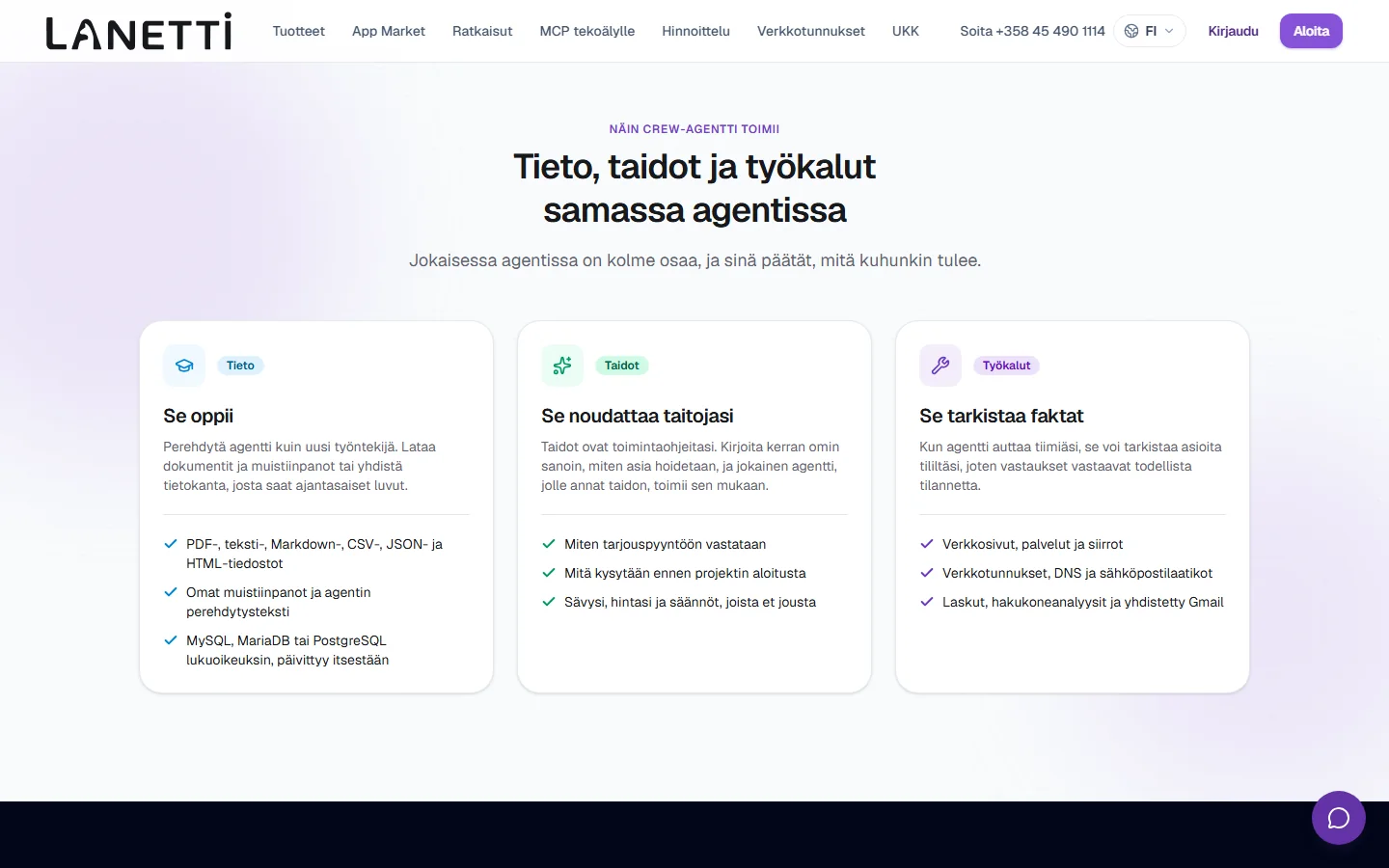 Crew: tieto, taidot ja työkalut