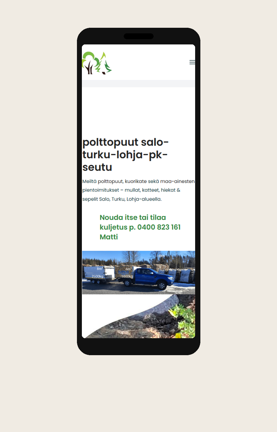 Klapei etusivu puhelimella